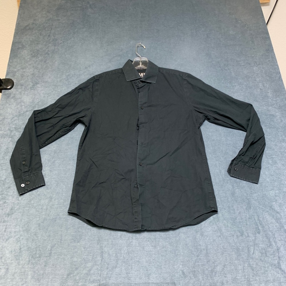 Express 1MX Modern Fit Dress Shirt Mens Small 14-14.5 Black Formal Business